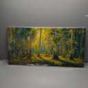 Forest Wall Art Green Nature Canvas Pictures White Birch Tree Painting for Living Room Spring Scenery Art Prints Decor Modern Mountain Landscape Artwork for Bedroom Dinning Room Home Office Decorations 20x40inch