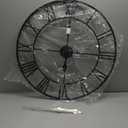 LEIKE 32" Large Wall Clock for Living Room Decor-Modern Big Round Metal Decorative Battery Operated Silent Wall Clock for Bedroom,Dinning Room,Farmhouse,Office (Black,32", Roman Numeral)