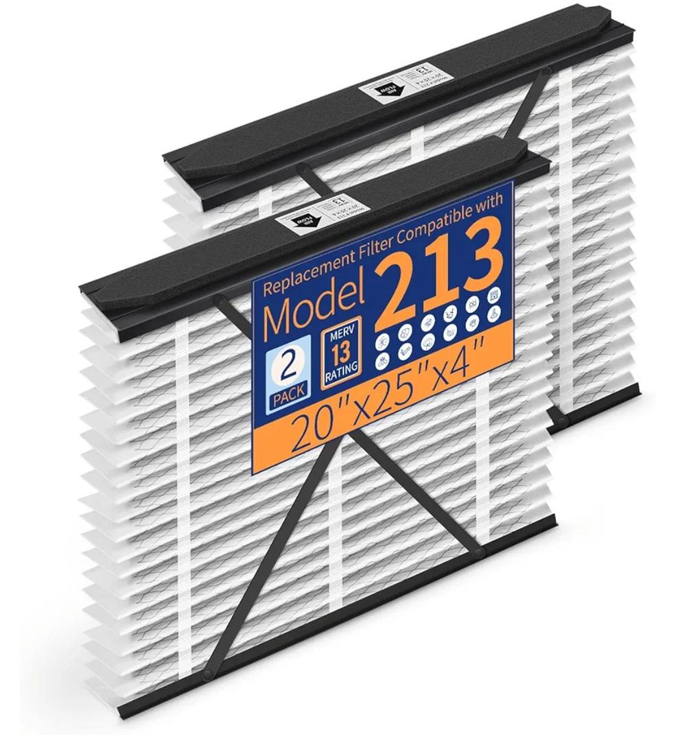 213 Replacement Filter Compatible with AprilAire Air Purifier Models 1210 1620 2210 2216 3210 4200, Merv 13 Whole House Furnace Filters 20x25x4, 2-Pack