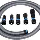 CenTec Systems 94698 Quick Click 10 Ft. Hose for Home and Shop Vacuums with Expanded MultiBrand Power Tool Adapter Set for Dust Collection