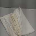 Risuho Romantic Floral Tie Up Curtains for Small Window Elegant Lace Balloon Sheer Curtain for Kitchen Bedroom Adjustable Sheer Curtain Valance for Bathroom Rod Pocket, 1 Panel (Beige, W52 L47 inch)