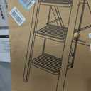 3 Step Ladder Folding Step Stool with Wide Anti-Slip Pedal, 330LBS Capacity, Lightweight Portable Stepladder for Home and Kitchen Use, Cream Chocolate