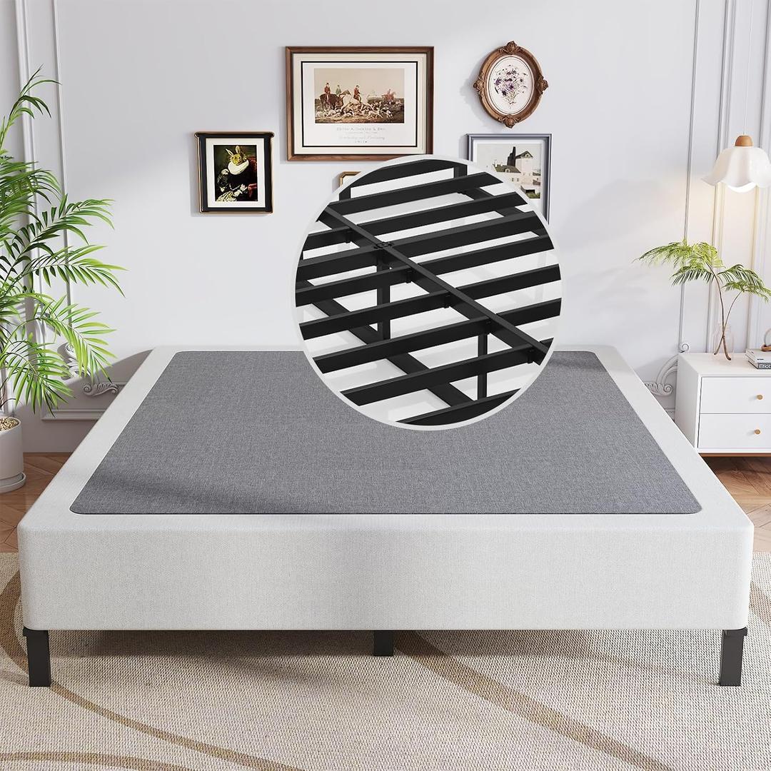 OSASET Full Box Spring, 9 Inch Metal Full Size Box Spring Only, Heavy Duty Metal Frame Mattress Foundation Support for 3000lbs, Easy Assembly, Noise Free, Non Slip