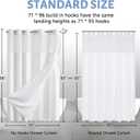 Furlinic Extra Long Waffle Weave No Hook Shower Curtain with Snap in Liner,Heavy Duty Textured Fabric Bathroom Curtains,Hotel Style with Mesh Top Window,Waterproof & Machine Washable,White,71x96.