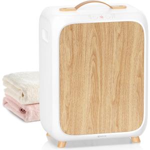 Keenray Towel Warmer Bucket, Luxury Rectangle Towel Warmer for Bathroom with Timer & Delay, Customized Fragrance, Child Lock, Fits 2 Large Towels, Blankets, Bathrobes, Ideal Gift for Him & Her(Wood)
