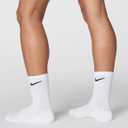 Nike Unisex Adult Everyday Cushioned Training Crew Socks (3 Pairs) (White/Black) XL