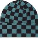 LumiSyne Knitted Beanie - Men Women Checkerboard Pattern Cuffed Slouchy Stretchy Warm Winter Hat Baggy Skull Cap (Green)