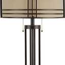 Signature Design by Ashley Hanswell 30" Rustic Industrial Metal Table Lamp with Pull Chain, Dark Brown, 17.13"D x 17.13"W x 30"H