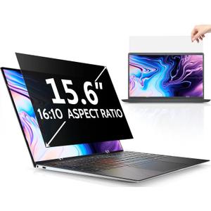15.6 Inch Laptop Privacy Screen Compatible with Lenovo Hp Dell Acer Asus Thinkpad Envy Xps Computer 16:10 Aspect, Removable Anti Glare Blue Light Filter Protector, 15" Monitor Security Shield