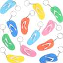 Kigeli 60 Pcs Flip Flop Keychain Summer Hawaiian Key Chain Fun Tropical Key Ring Luau Sandal Keychain for Backpack Purse Luggage Beach Party Favors for Birthday Pool Party Cool Goody Bag Filler Prize