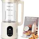 Automatic Nut Milk Maker, 8 in1 40oz Soybean Milk Machine for Homemade Almond, Oat, Soy, Coconut, Plant-Based Milk and Non Dairy Beverages, 12 Hours Timer/Auto-clean/Room Temp/Keep Warm/Boil/Low-Noise (Beige)