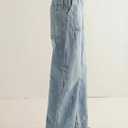 Women's Wide Leg Jeans Baggy Low Mid Rise Pull On Denim Pants Y2k | Trendy Boho Pants, Full Length, Elastic Waist, Soft, Loose Baggy, 100% Cotton, Oversized Pockets, Fashion Clothing (Blue, XS)
