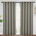 Yakamok Premium Room Darkening Thermal Insulated Curtains for Bedroom/Living Room - Classic Grommet Top (2 Panels, Taupe, 62 Inch by 84 Inch)