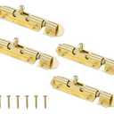 HOME MASTER HARDWARE 4 Pack Brass Plated Sliding Bolt Lock, 3 in Barrel Bolt Latch for Door Chest Window Fence