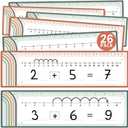26 Pack Number Line Dry Erase Boards Cards (Rainbow Boho)