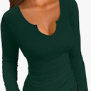 VICHYIE Womens Tops V Neck Summer Short Sleeve Casual Slim Fitted Tshirt Size S