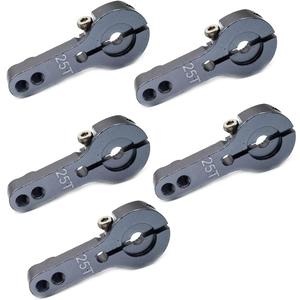 FainWan 5PCS 25T Aluminum Servo Horns M3 Threads Metal Steering Arm for RC Car Truck Buggy Airplane,Gray