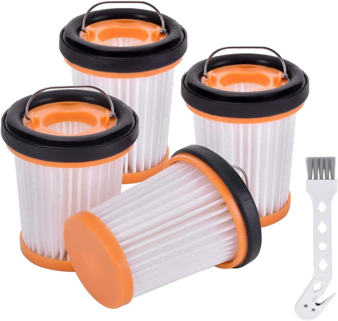 4 Pack WV201 Wandvac Filter Replacement for Shark ION W1 S87 Cordless Handheld Vacuum WV200, WV201, WV205, WV220, WV221, WV250, WV251, UV200CCO. Compare to Part # XHFWV200