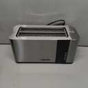 Mueller UltraToast Full Stainless Steel Toaster 4 Slice, Long Extra-Wide Slots for Bagels and Waffles, 6 Browning Levels, LED Display, Cancel/Defrost/Reheat Functions & Removable Tray, Kitchen Gadgets