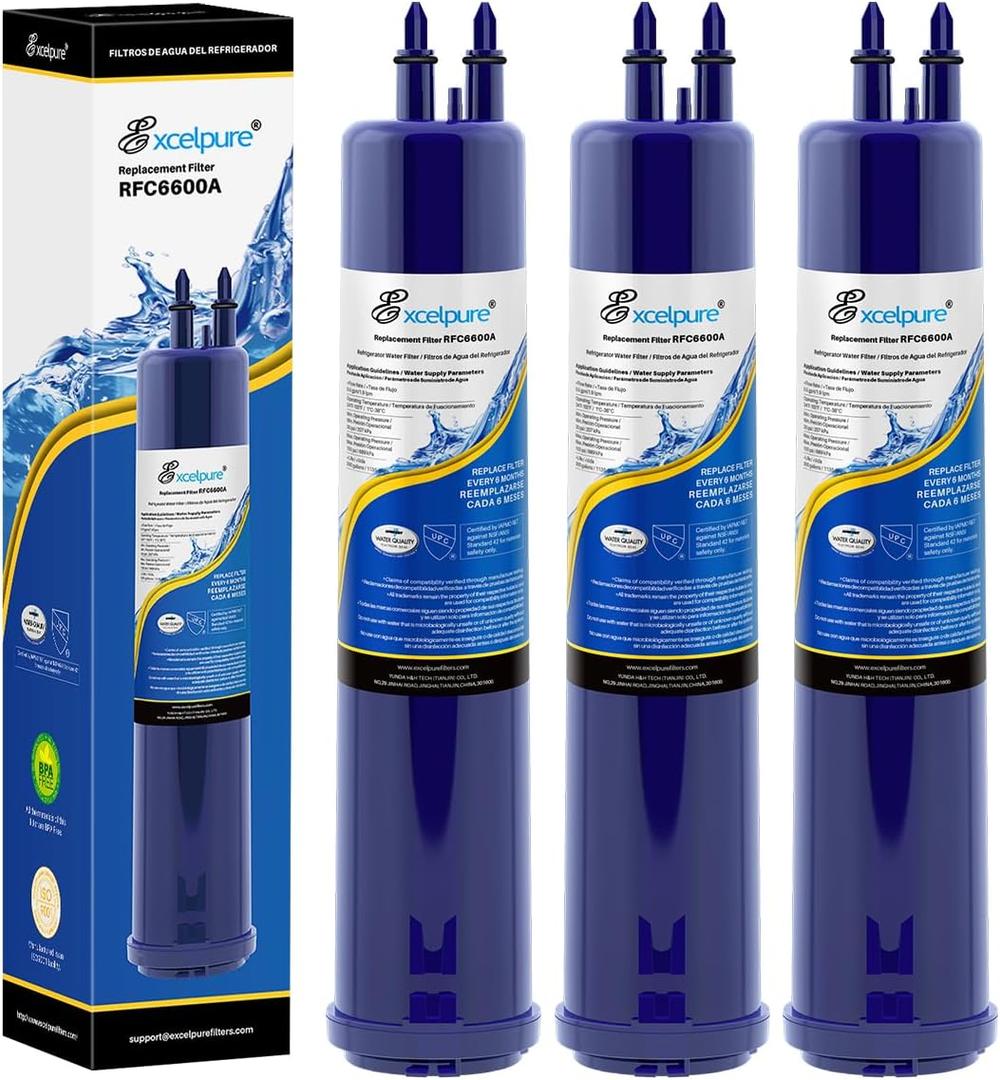 EXCELPURE Replacement for 4396841, EDR3RXD1, Everydrop Filter 3, 4396710, Kenmore 9083, 9030, 46-9083, 46-9030, Refrigerator Water Filter, 3 PACK