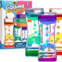 YoYa Toys Liquimo - Liquid Motion Bubbler - 3 Pack - Sensory Fidget Desk Toy for Kids & Adults - Relaxing Hourglass Timer Tubes - Calming Visual Play for School, Home, Office, Stress Relief and Focus