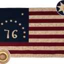Bradford Vintage 76 Bennington Flag 3x5 ft Cotton for Outside, Heavy Duty Tea Stained 1776 American 250th Anniversary Flag Aged Looking for 4th of July Cloth Old USA US 1776 Flag