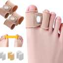 Pitoyteck Toe Spacers for Women & Men - Adjustable Bunion Corrector & Hammer Toe Straightener, Silicone Toe Separators for Overlapping Toes, Corn Relief & Foot Pain Support