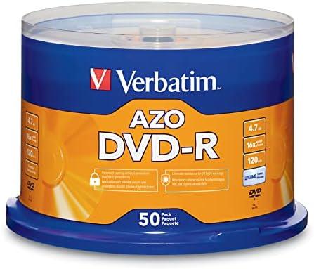 Verbatim DVD-R Blank Discs AZO Dye 4.7GB 16X Recordable Disc - 47 Pack Spindle,Silver