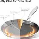 COOKER KING 9.5" Round Griddle Pan, 3-Ply Hybrid Stainless Steel Crepe Pan with Stay-Cool Handle, Non Stick & Non Toxic for Pancake, Eggs, All Stovetop & Induction Compatible, Oven & Dishwasher Safe