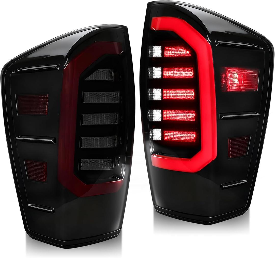 MAYELLO Smoked Black Full LED Tail Lights for 20162023 Toyota Tacoma Pickup SR/TRD/Limited/Trail Stealth Style Upgrade, Plug & Play Rear Lamps Replacement