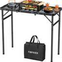 3ft Folding Grill Table 35.4''x15.7'', 3 Adjustable Heights Max 29.4''