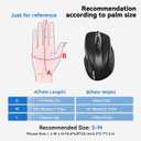 TECKNET Wireless Mouse Rechargeable, 2.4G USB-A Silent Mouse, Quiet Click, 6 Adjustable 4800 DPI, Cordless Computer Mice, Ergonomic Mice for Laptop, 6 Buttons for Chromebook, Ergo Grip - Black