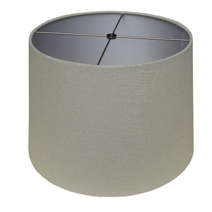 Shallow Drum Hardback Lamp Shade, Linen Eggshel 14"