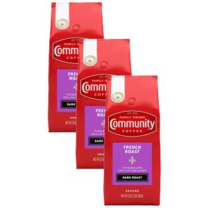 Community Coffee French Roast Ground Coffee, Extra Dark Roast, 32 Ounce (Pack of 3)