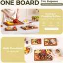 Bamboo Cutting Board for Kitchen 3-Piece Wooden Boards with Juice Grooves, Side Handles, Non-Slip Mats Perfect for Meat, Veggies, Fruit Ideal Kitchen Gift