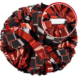 Cheerleading Poms Shiny Handle 12 PCS Double Sports Dance Party
