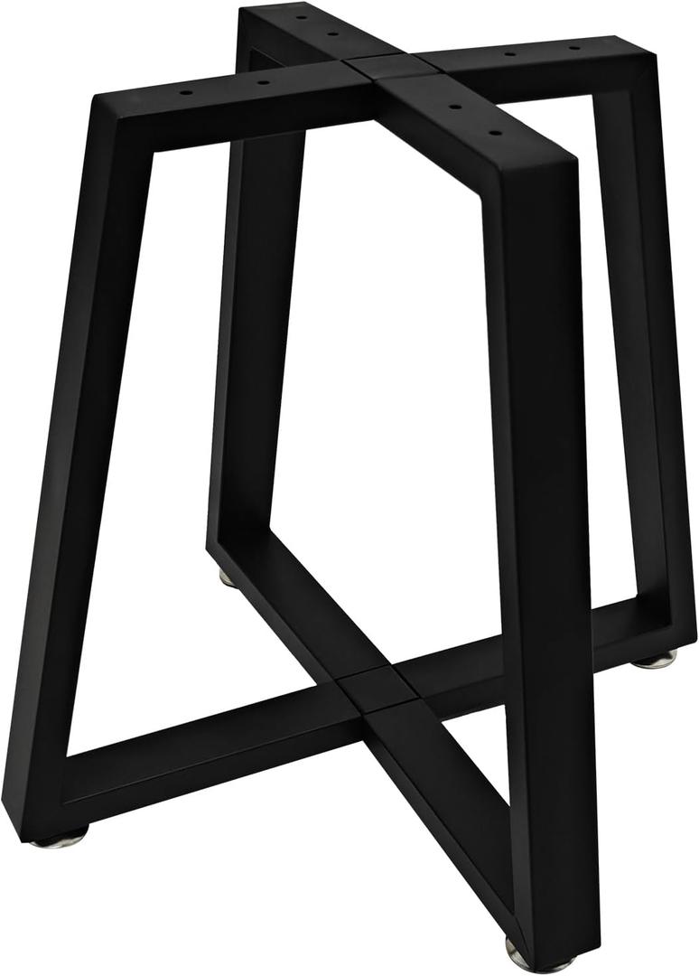Round Metal Coffee Table Legs,16 Inch Black Iron Dining Table Base Only,Large Circle End Table Legs, 16 X 18 Inch