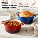 4.5 Quart Dutch Oven Pot with Lid, Non Stick Enameled Cast Iron Dutch Oven for Bread Baking,Heavy-Duty, Oven Safe Ceramic Cookware Up to 500F for Baking, Braising, Stews, Roasting, Red