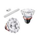 Mortise Lock Glass Door Knobs Replacement Set, Vintage Crystal Door Knobs for Replacement Broken Old Antique Style Lock Sets on Interior Door, Oil Rubbed Bronze Finish