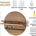 dreampossible Key Holder for Wall Decorative with Shelf and Hooks, Mail Organizer Wall Mount with Sunglasses Holder, Circular Design Entryway Key Rack Hanger, Rustic Home Decor (Brown,Black)