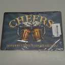 Vintage Bar Decor Pub Cheers Metal Sign 12 x 8 Inch Wall Decoration For Man Cave Home Beer Lovers To Good Times And Friends Plaque Art Aluminum Outdoor Kitchen Indoor (Funny)