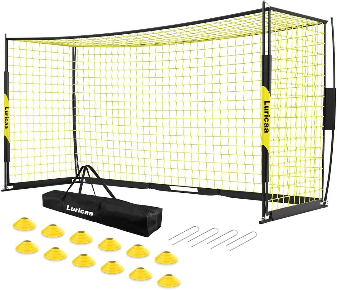 Soccer Goal 126 ft /167 ft Portable Soccer Goals Net for Backyard | Quick Setup Training Equipment, with Carry Bag, 4 Ground Nails, 12 Training Cones