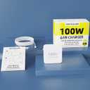 100W USB C Charger GAN III Type C PD3.0 Compact Wall Charger for MacBook Pro 16 15 14 Zoll, MacBook Air, iPad Pro, Galaxy S23 S22, Dell XPS, HP, Lenovo, Laptop, Tablet, Include 6.6Ft USB C Cable