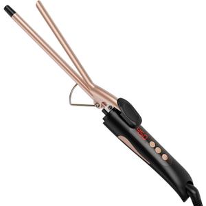 1/2 Inch Curling Iron for Short Hair, Half Inch Skinny Curling Wand for Pixie Cuts & Bangs, Ceramic Thin Hair Curler with Small Barrel for Tight Ringlets, Travel Dual Voltage (360F-480F)
