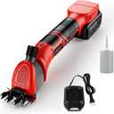 Sheep Shears, 20V Horse Clippers Cordless, with 4.0Ah Batteries Brushless Clippers, Heavy Duty Electric Shears, Horse Grooming Kit for Thick Coat Red