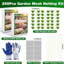 Garden Mesh Netting Kit, 2 Pieces 8x20FT Garden Netting, 100 Garden Hoops 80 Connectors 72 Clips 1 Pair Gloves, Protection for Plant Vegetable Fruits Flowers Greenhouse (White 8 * 20ft)