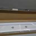 No Drill L-Shaped Vinyl Cordless Mini Blinds,White,37.5" Wx 64" H