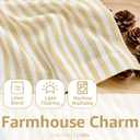 jinchan Striped Linen Kitchen Curtains 24 Inches Tier Curtains Farmhouse Modern Cafe Style Small Window Treatments Airy Light Filtering Rod Pocket for Living Room Bathroom 2 Panels Mustard Yellow