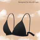 Organic Cotton Bra for Small Breasted Women, Wireless T-Shirt Bra, Seamless Padded Bra for Women, L