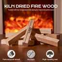 Kiln Dried Oak Firewood Bark Free Hardwood Logs for Pizza Ovens Fire Pits Fireplaces Clean Hot Burning Lights Quickly 8in 15lbs